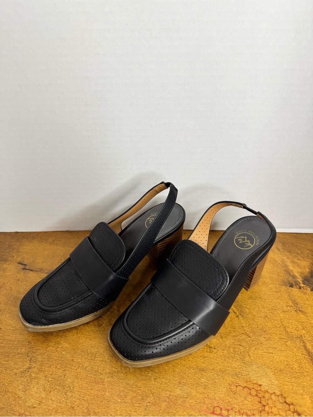 White Mountain Heeled Loafer Mule